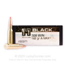 Premium 308 Ammo For Sale - 168 Grain A-MAX Ammunition in Stock by Hornady BLACK - 20 Rounds