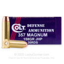 Doubletap Colt Defense 357 Mag Ammo - 158gr JHP - 20rds