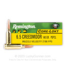 Cheap 6.5 Creedmoor Ammo For Sale - 140 Grain PSP Ammunition in Stock by Remington Core-Lokt - 20 Rounds