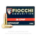 Bulk 22LR Ammo For Sale - 38 Grain High Velocity CPHP Ammunition in Stock by Fiocchi - 500 Rounds