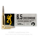 Premium 6.5 Creedmoor Ammo For Sale - 129 Grain SP Ammunition in Stock by Browning Silver Series - 20 Rounds