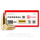 9mm Ammo For Sale - 115 gr FMJ  - Federal Champion Ammunition For Sale