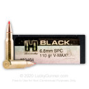 Premium 6.8 Remington SPC Ammo For Sale - 110 Grain V-MAX Ammunition in Stock by Hornady BLACK - 20 Rounds