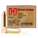 38 Special Defense Ammo For Sale - 110 gr JHP FTX Hornady Ammunition In Stock - 25 Rounds