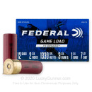 Premium 12 Gauge Ammo For Sale - 2-3/4” 1-1/4oz. #7.5 Shot Ammunition in Stock by Federal Game Load Upland Hi-Brass - 25 Rounds