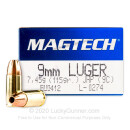 9mm Luger Ammo For Sale - 115 gr JHP Magtech Ammunition In Stock - 1000 Rounds