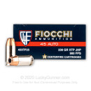 45 ACP Ammo For Sale - 230 gr XTP JHP Fiocchi Self Defense Ammunition In Stock