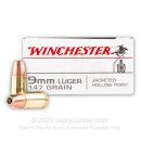 Bulk 9mm Ammo For Sale - 147 Grain JHP Ammunition in Stock by Winchester - 500 Rounds