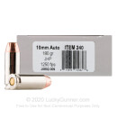 Premium 10mm Auto Ammo For Sale - 180 Grain JHP Ammunition in Stock by Underwood - 20 Rounds