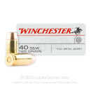 40 S&W Ammo For Sale - 165 gr FMJ FN - Winchester USA 40 cal Ammunition In Stock - 50 Rounds