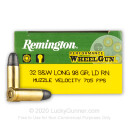 Premium 32 S&W Long Ammo For Sale - 98 Grain LRN Ammunition in Stock by Remington Performance WheelGun - 50 Rounds