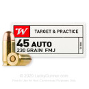 45 ACP Ammo For Sale - 230 gr FMJ Winchester USA Ammunition In Stock