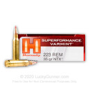 Premium 223 Rem Ammo For Sale - 35 Grain NTX Ammunition in Stock by Hornady Superformance - 20 Rounds