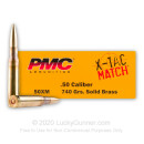 Match 50 Cal BMG PMC Ammo For Sale - 740 Grain Solid Brass Ammunition in Stock