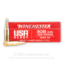 Premium 308 Ammo For Sale - 168 Grain Open Tip Ammunition in Stock by Winchester USA Ready - 20 Rounds
