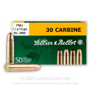30 Carbine Ammo For Sale - 110 gr FMJ Sellier & Bellot Ammunition In Stock