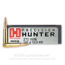 Premium 270 Ammo For Sale - 145 Grain ELD-X Ammunition in Stock by Hornady Precision Hunter - 20 Rounds