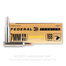 Premium 7mm Rem Mag Ammo For Sale - 168 Grain Berger Hybrid Hunter Ammunition in Stock by Federal - 20 Rounds
