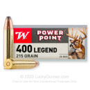 Cheap 400 Legend Ammo For Sale - 215 Grain SP Ammunition in Stock by Winchester Power-Point - 20 Rounds