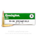 Cheap 30-06 Ammo Range Ammo For Sale - 150 gr MC - Remington UMC Ammo Online - 20 Rounds