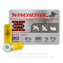 Bulk 20 Gauge Ammo For Sale - 2-3/4” 7/8oz. #7.5 Shot Ammunition in Stock by Winchester Super-X - 250 Rounds