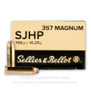 357 Mag Ammo For Sale - 158 gr SJHP Sellier & Bellot  Ammunition In Stock - 50 Rounds