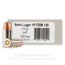 Premium 9mm +P Ammo For Sale - 115 Grain JHP Ammunition in Stock by Underwood - 20 Rounds