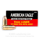 9mm - 147 grain TMJ - Toxic-Metal Free Primer- Federal American Eagle - 50 Rounds