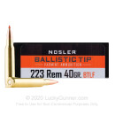 Premium 223 Rem Ammo For Sale - 40 Grain Ballistic Tip Lead-Free Ammunition in Stock by Nosler - 20 Rounds