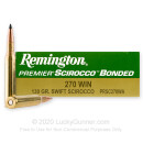 Premium 270 Ammo For Sale - 130 Grain Scirocco Bonded Ammunition in Stock by Remington - 20 Rounds