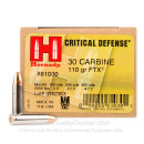 Bulk Self Defense 30 Carbine Ammo For Sale - 110 gr FTX Critical Defense - Hornady Ammunition Online - 250 Rounds