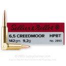Premium 6.5 Creedmoor Ammo For Sale - 142 Grain HPBT Ammunition in Stock by Sellier & Bellot - 20 Rounds