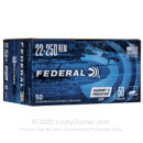 Cheap 22-250 Ammo For Sale - 50 Grain JHP Ammunition in Stock by Federal American Eagle Varmint & Predator - 50 Rounds