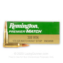 Bulk 308 Win Remington Premier MatchKing 175 gr Hollow Point Boat Tail Ammunition - 200 Rounds