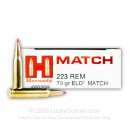 Premium 223 Rem Ammo For Sale - 73 Grain ELD Ammunition in Stock by Hornady Match - 20 Rounds