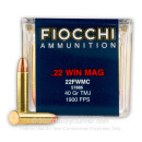 22 WMR Ammo For Sale - 40 gr TMJ - Fiocchi 22 Magnum Rimfire Ammunition In Stock - 50 Rounds