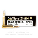 Cheap 30-06 Hunting Ammo For Sale - 150 gr SPCE - Sellier & Bellot Ammo Online - 20 Rounds