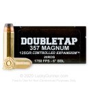 Premium 357 Mag Ammo For Sale - 125 Grain JHP Ammunition in Stock by Doubletap Controlled Expansion - 20 Rounds