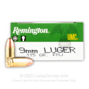 9mm Ammo For Sale - 115 gr MC - Remington UMC Ammunition In Stock - 500 Rounds