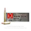 Premium 308 Ammo For Sale - 178 Grain ELD-X Ammunition in Stock by Hornady Precision Hunter - 20 Rounds