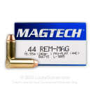 Cheap .44 Magnum Ammo For Sale – 240 Grain Full Metal Jacket Flat Nose Ammunition in Stock by Magtech - 1000 Rounds