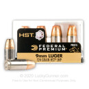 Premium Defensive 9mm Ammo For Sale - 124 gr JHP  - Federal HST Ammunition In Stock - 20 Rounds