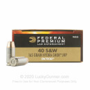 Premium 40 cal Ammo For Sale  - 165 gr Hydra Shok JHP Federal 40 S&W Ammunition - 50 Rounds
