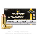 Cheap 10mm Auto Ammo For Sale - 180 Grain JHP Ammunition in Stock by Fiocchi - 50 Rounds