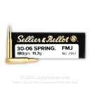 30-06 Ammo For Sale - 180 gr FMJ - Sellier & Bellot Ammo Online