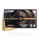 Premium 6.5 Creedmoor Ammo For Sale - 140 Grain Hybrid Target Ammunition in Stock by Federal Gold Medal - 20 Rounds