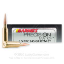 Premium 6.5 PRC Ammo For Sale - 145 Grain OTM BT Ammunition in Stock by Barnes Precision Match - 20 Rounds