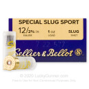 12 ga Ammo For Sale - 2-3/4" 1 ounce slug Ammunition by Sellier & Bellot