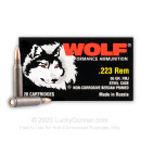 Cheap 223 Rem Ammo For Sale - 55 Grain FMJ Ammunition in Stock by Wolf Performance - 20 Rounds