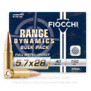 Bulk 5.7x28mm Ammo For Sale - 40 Grain FMJ Ammunition in Stock by Fiocchi - 450 Rounds